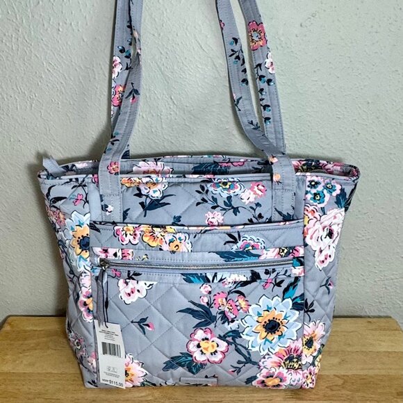 Vera Bradley Small Vera Tote in Performance Twill Parisian Bouquet NWT - Picture 2 of 11